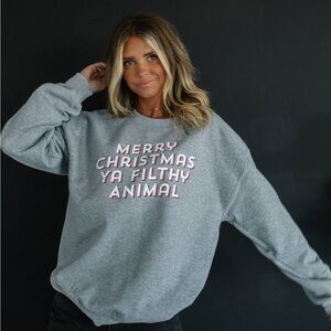 Merry Christmas Ya Filthy Animal Sweatshirt